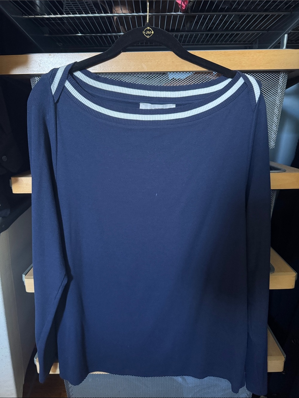 Boatneck Navy Top